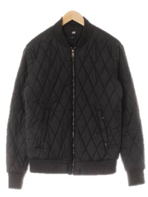 h&m 블랙 마름모누빔블루종점퍼