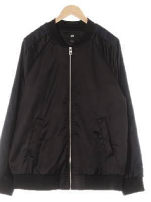 h&m 블랙 광택소매배색블루종