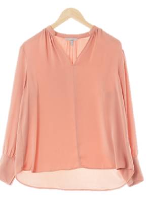h&m 뮤티드클레이코랄 브이넥드레이크블라우스