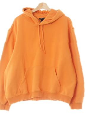 h&m 브릭오렌지 면혼방 드롭숄더캥거루포켓후드티