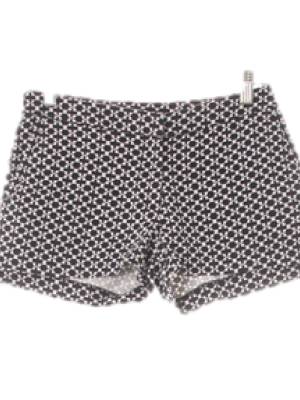 h&m 블랙 육각형십자패턴 면혼방 스트레치숏팬츠