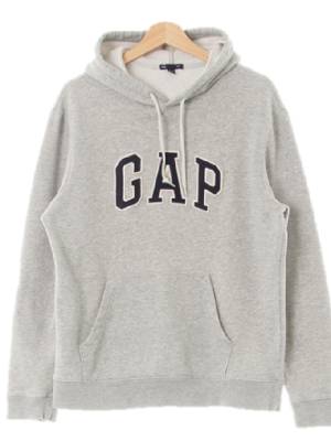 gap 멜란지그레이 면혼방 빅패치로고포켓스웨트후디