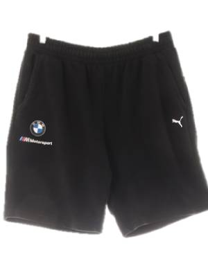 퓨마BMW 블랙 프린팅 면혼방 BMW로고테리반바지