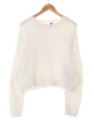 h&m 화이트 부클크롭헤어리스웨터