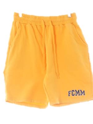 fcmm 오렌지 면 자수레터링테리반바지