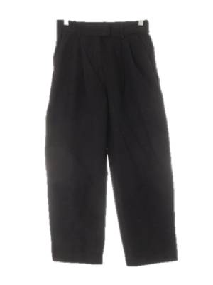 h&m 블랙 린넨혼방 세미배기투턱팬츠