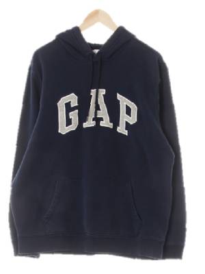 gap 네이비 면혼방 배색빅패치로고웜후드티