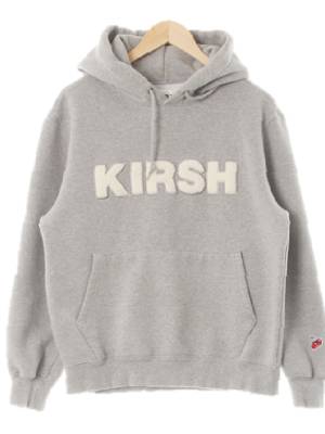 kirsh 멜란지그레이 면 부클빅레터링스웨트후디