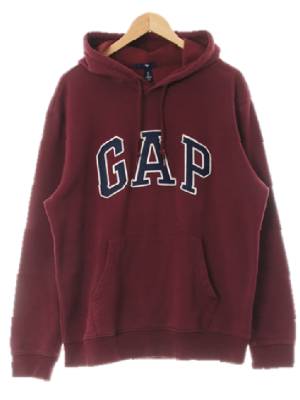 gap 버건디 면혼방 빅패치배색스웨트후디
