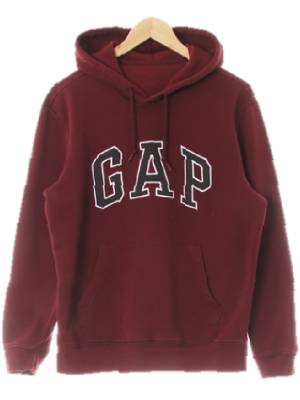 gap 버건디 면혼방 배색빅패치스웨트후드티