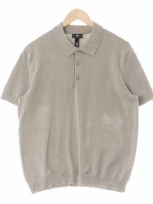 h&m 애쉬그레이 반소매버튼카라니트