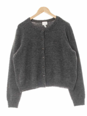 h&m 차콜 울혼방 루즈핏라운드넥소프트가디건