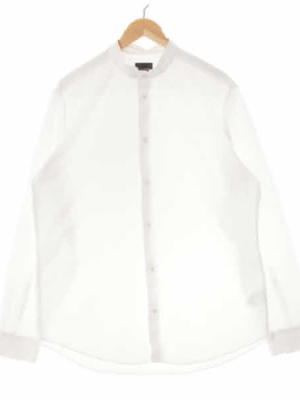 h&m 화이트 면 더블버튼넥루즈셔츠