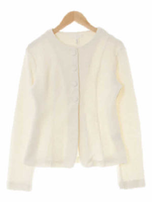 h&m 아이보리 면혼방 절개버튼슬림텍스쳐재킷