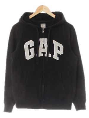 gap 블랙 면 멜란지패치배색후드집업