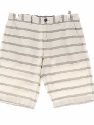 gap 아이보리미디엄그레이 스트라이프 면 베이직하프치노팬츠
