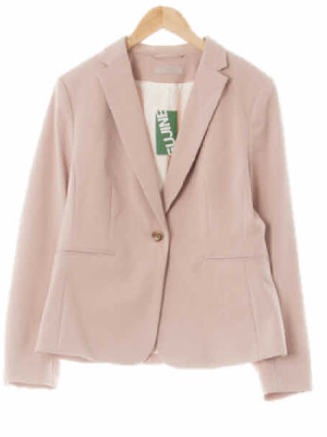 h&m 로즈더스트웜핑크 비스코스혼방 테일러드원버튼자켓