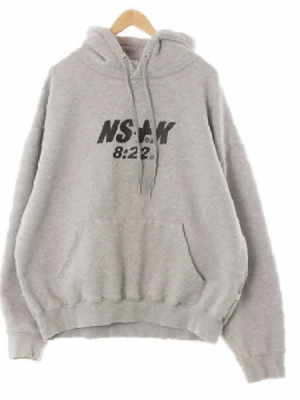 nastykick 멜란지그레이 프린팅 면혼방 캥거루포켓중앙로고웜후드티