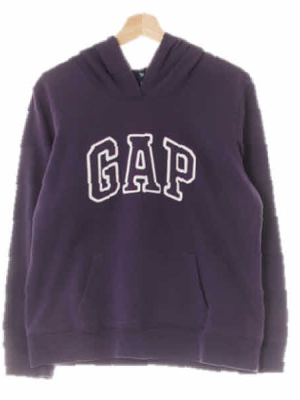 gap 로얄퍼플 면혼방 아플리케빅로고후드티