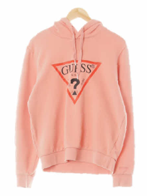 Guess 코랄아몬드핑크 프린팅 면 스웨트빅로고후드티
