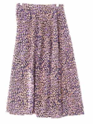 h&m 울트라바이올렛블랙 레오파드 비스코스 실키올오버스커트