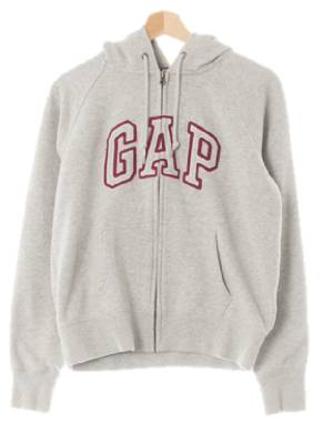 gap 멜란지그레이 면혼방 중앙패치로고포켓기모후드집업