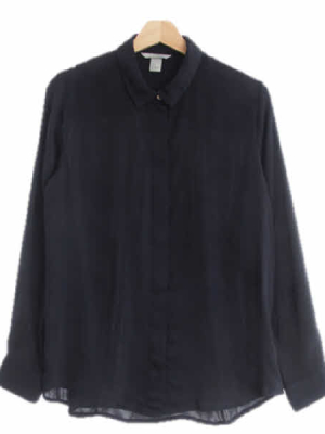 h&m 네이비 히든버튼셔츠블라우스