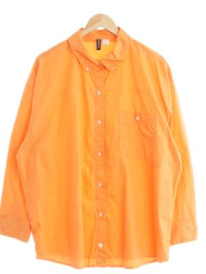 h&m 오렌지 면 가슴포켓오버핏셔츠