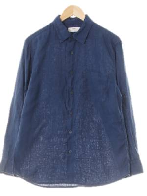 유니클로 워시드데님블루 마 긴팔쿨싱글포켓셔츠