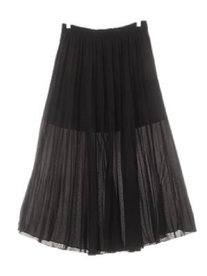 h&m 블랙 쉬폰플리츠롱스커트