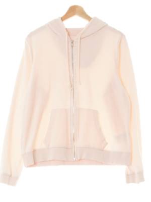 h&m 글로우라이트핑크 면혼방 벨벳캥거루포켓후드집업