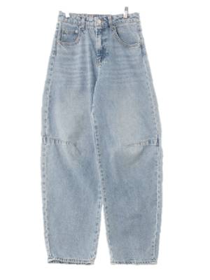 h&m 연청 데님 커브절개라인워싱진