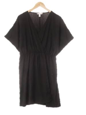 h&m 블랙 플리츠랩브이넥반팔원피스