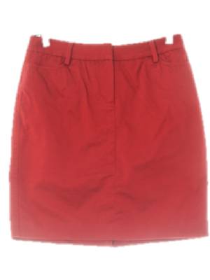 타미힐피거 레드 면혼방 펜슬라인미니스커트
