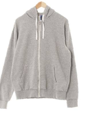 h&m 멜란지그레이 면혼방 포켓미니멀후드집업